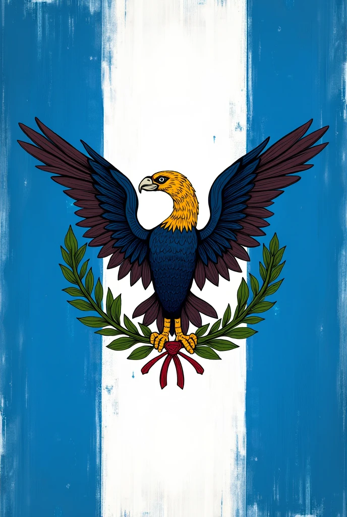 Make a simple but original drawing of the national flag of Guatemala and the flag of Guatemala, which represents the free AVE