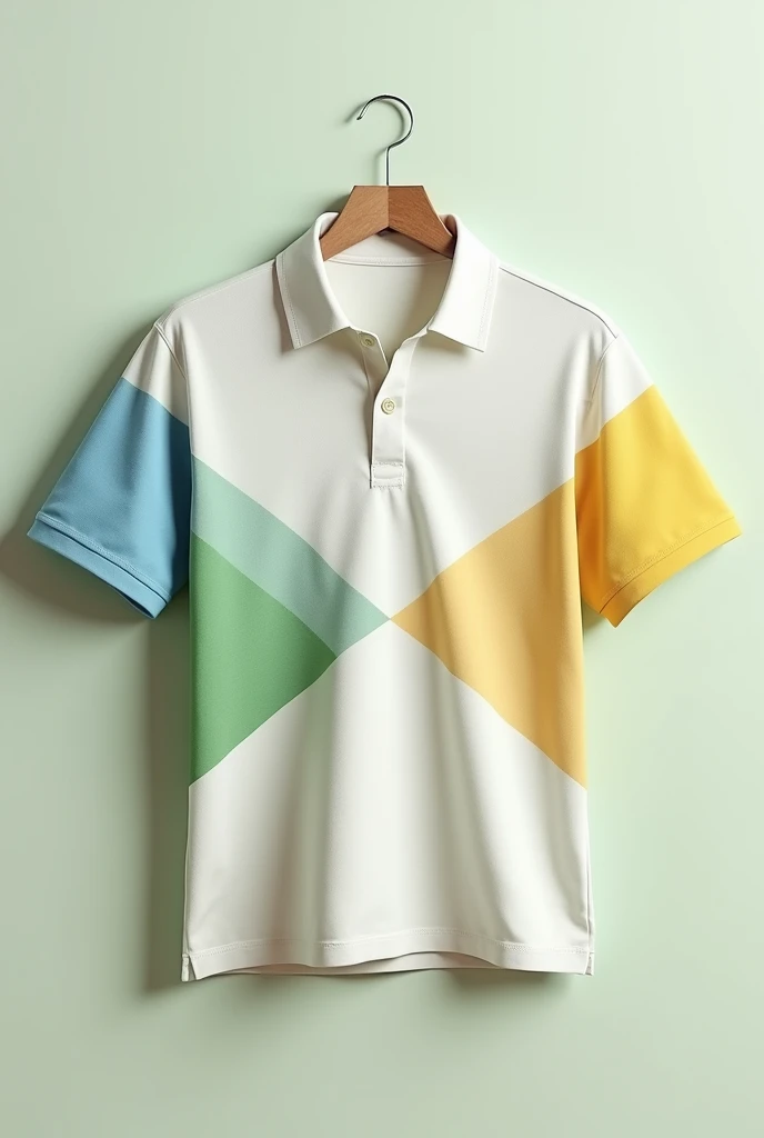 Design a polo shirt with the representative colors of the minimalist sustainable development goals