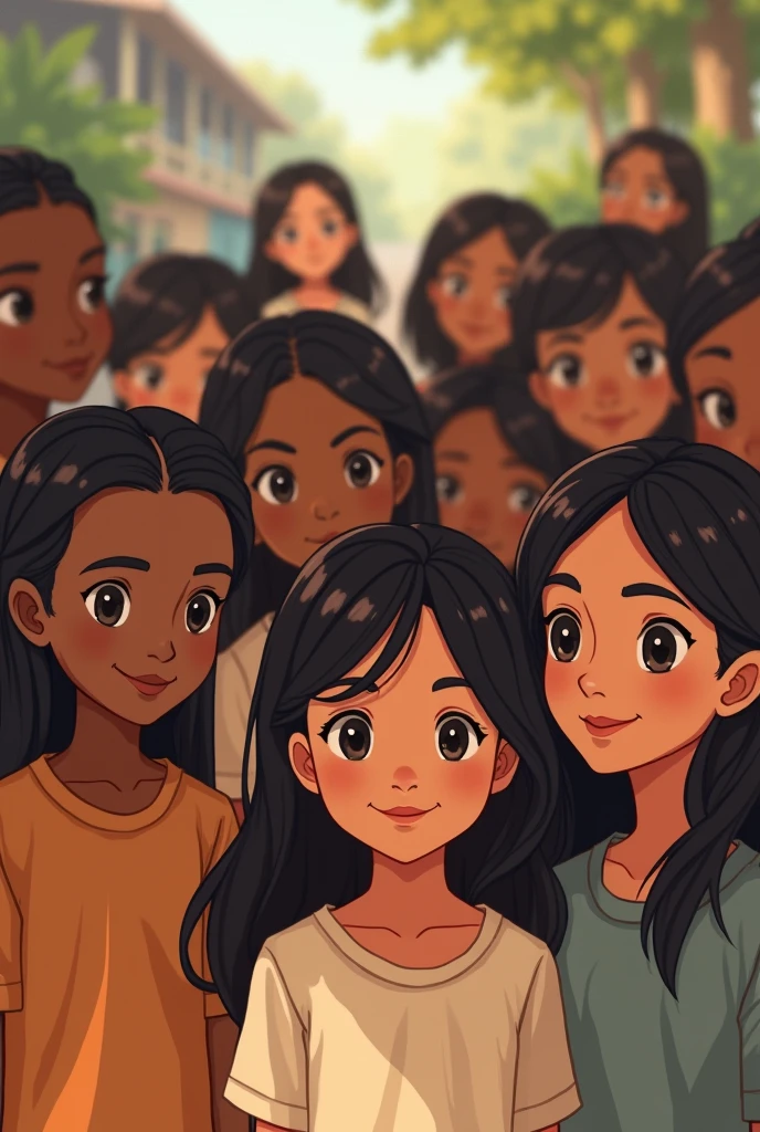 Create me an image for a foundation with 45 orphan girls.