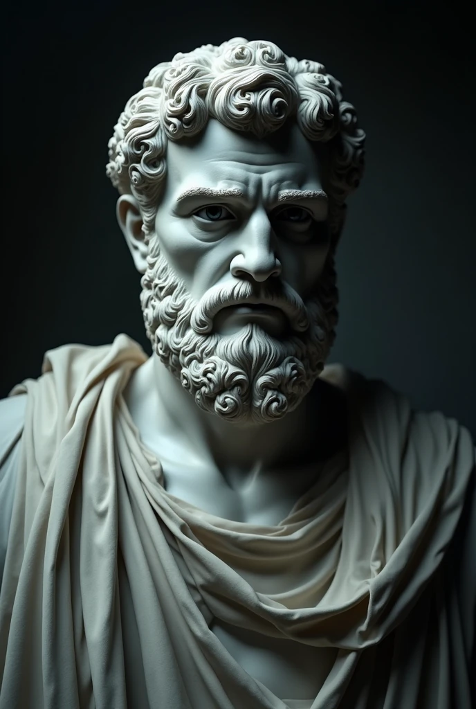 a realistic greek white marble statue, stoic, , brave and scary, detailed wearing a ghostly toga, darkness background, , photorrealistic, Horror Movie Dinner, super detailed, hyper realist, darkness background,, serious face, powerful background, dark surroundings, inteligente
close up face, face close, face close, close up face, face close, , brawny