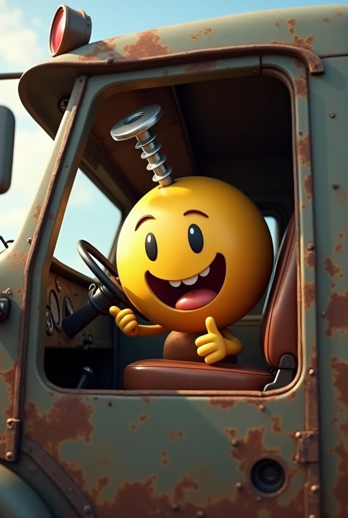 emoji with a screw in a truck