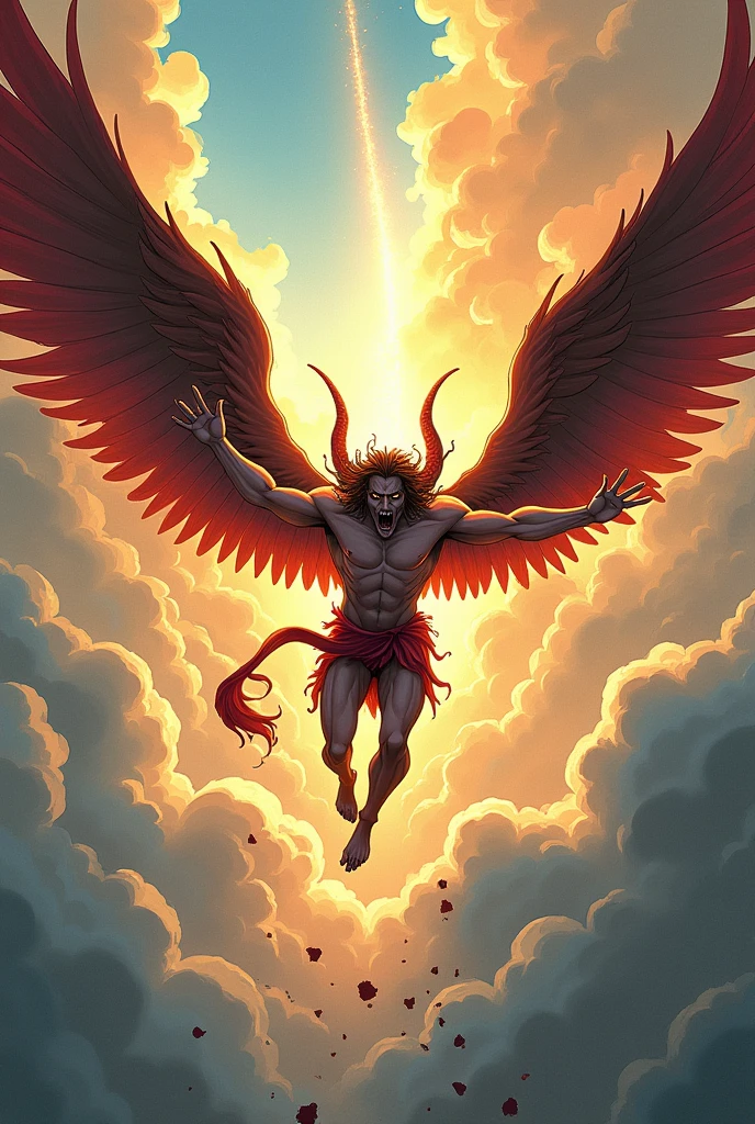 Lucifer falling from the sky cartoon  
