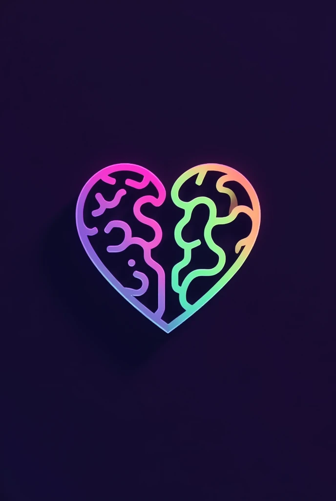 A logo for a channel called love of mind with purple green and pink colors with a heart and a brain 