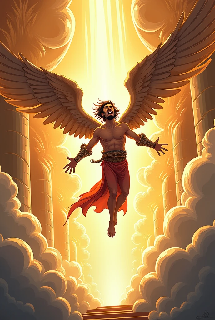 Lucifer expelled from heaven cartoon