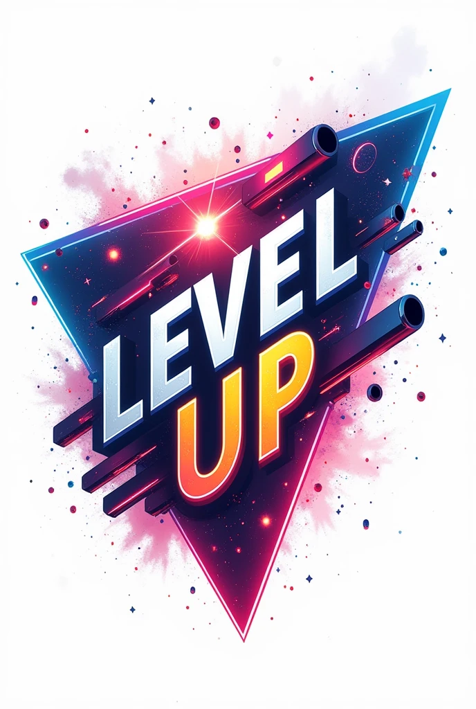 Level Up: Niche - Gamers who enjoy the sense of progression and achievement in games. This design appeals to those who are passionate about advancing through levels, whether in role-playing games (RPGs) or other genres that feature skill development. pl add words to illustrate the t shirt design pl add " level up" to the bottom pl add the word " level up" pl select the white background G