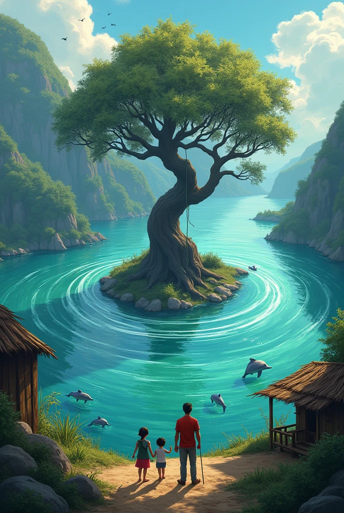 There was a family who lived on the banks of a river. In front of his house there was a big whirlpool, ou remariso", those that flood any vessel that passes by.
In the middle of this whirlwind lay a large dry tree., millennial, surrounded by aquatic grasses, ears and ears are peeled". No one would ever dare to go there., However, it was the place where the noise of fish was heard the most in the entire region.. floating, jumping and bouncing in the air, the fish were chased by the dolphins, absolute lords of that backwater. Certo dia, the husband, who was a fisherman, said the woman: - I need to fish and there are no fish left to catch.. The way is to try to catch it right here on the edge