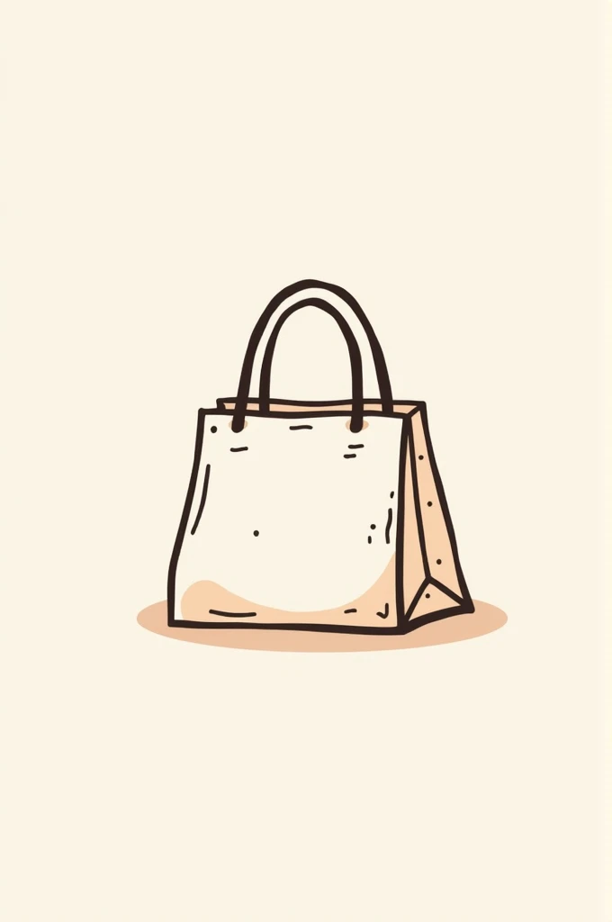 Generate a logo of a drawn shopping bag