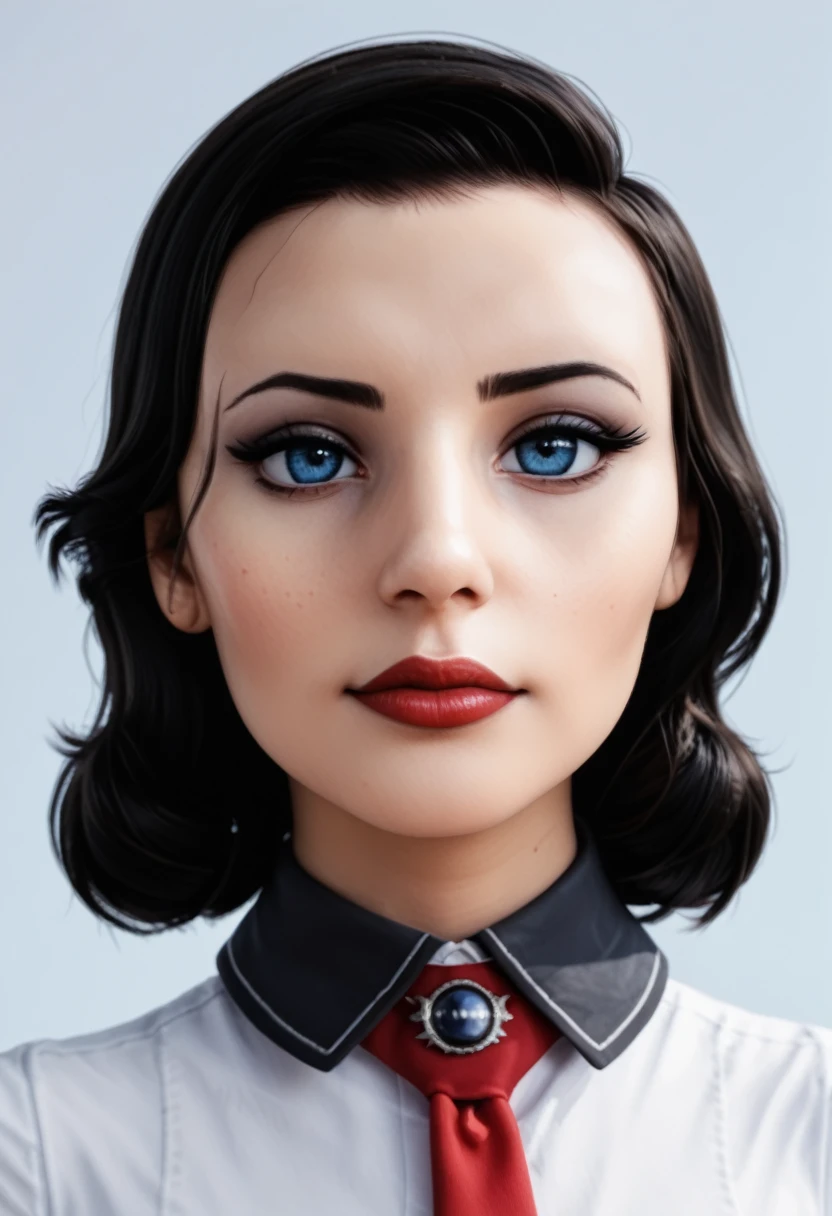 score_9, score_8_up, score_7_up, score_6_up
BioshockBurialElizabeth, 1girl, black hair, blue eyes, looking at viewer, simple background, portrait