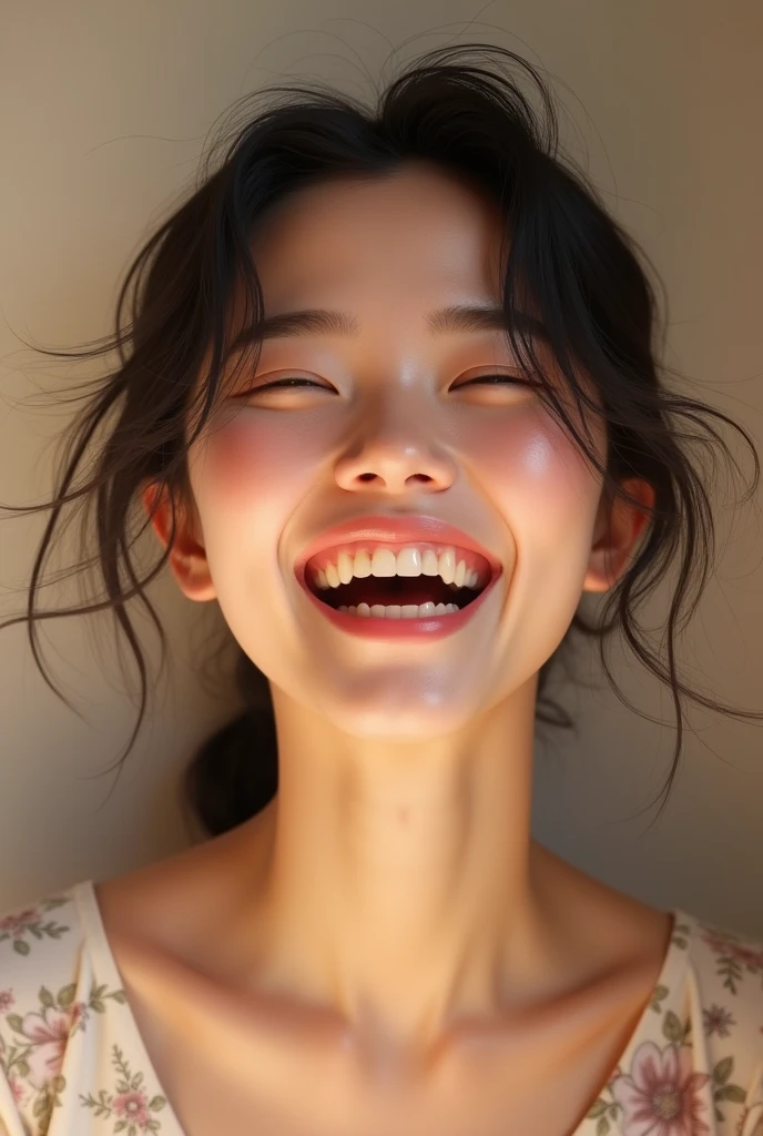 I need a Chinese girl laughing 