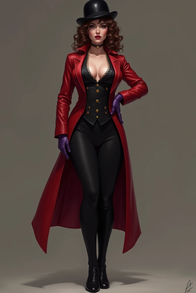 1solo Milf full body standing straight symmetrical, looking at viewer, hands on hips, twin drills twintails, striped pantyhose, golden handcuffs on their hands with a black leather collar around the golden heart necklace and black leather choker with BIG golden bell, hands on hips, lustful smirking smile face red blushed