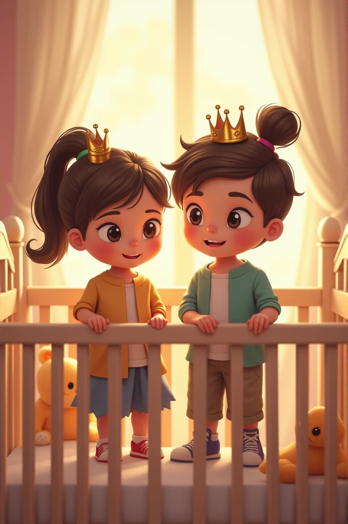  boys and girls leaders in a crib
