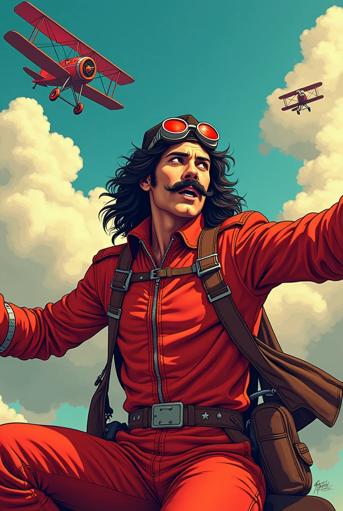 Cazuza red baron cartoon  
