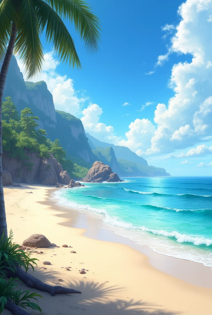 Realistic beach landscape