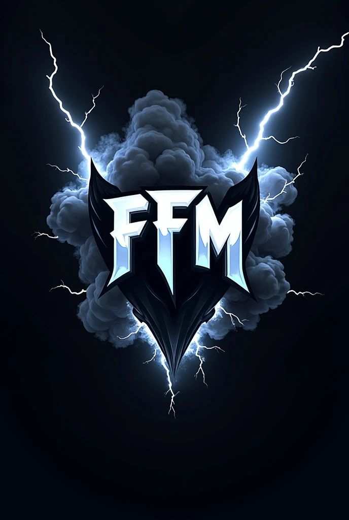 Make an e-sports logo, with claw and smoke effects and with black lightning effects around the logo, with the logo *ffm*