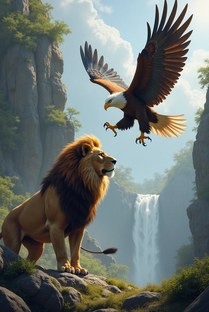 Lion and eagle