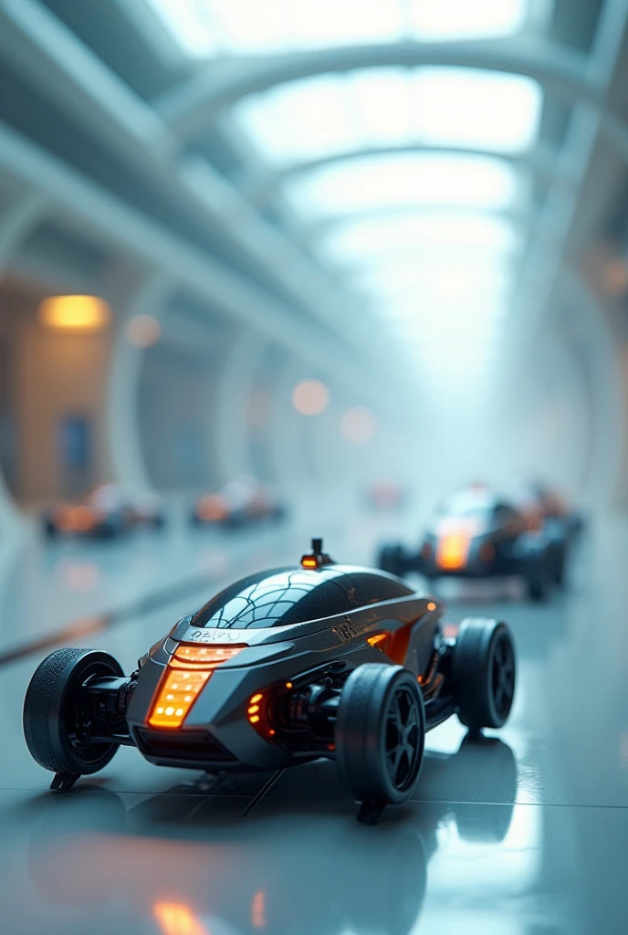 Small futuristic remote control cars