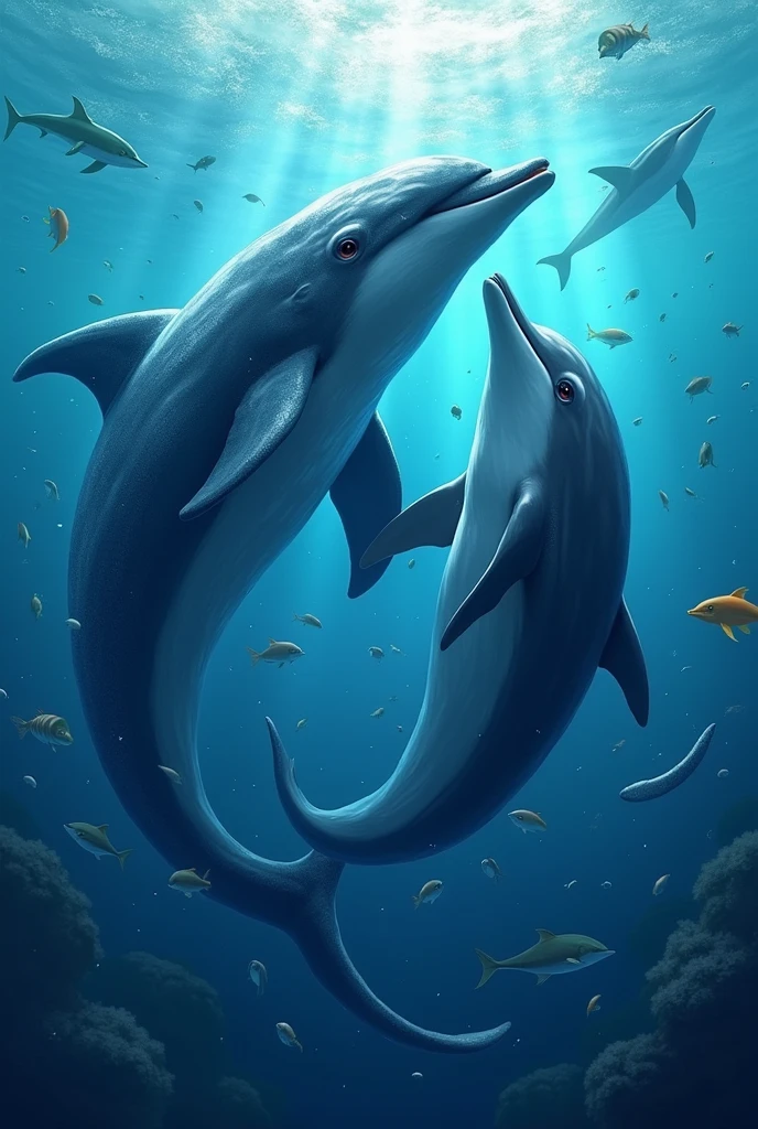 Dolphin and whale