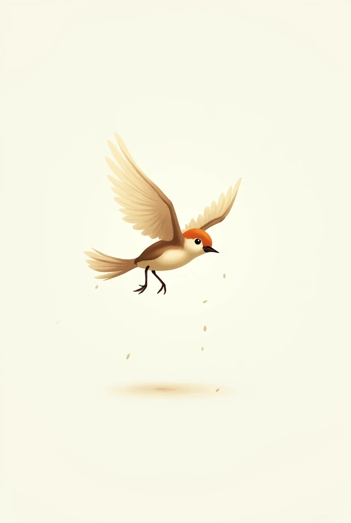 Illustration of a little bird flying