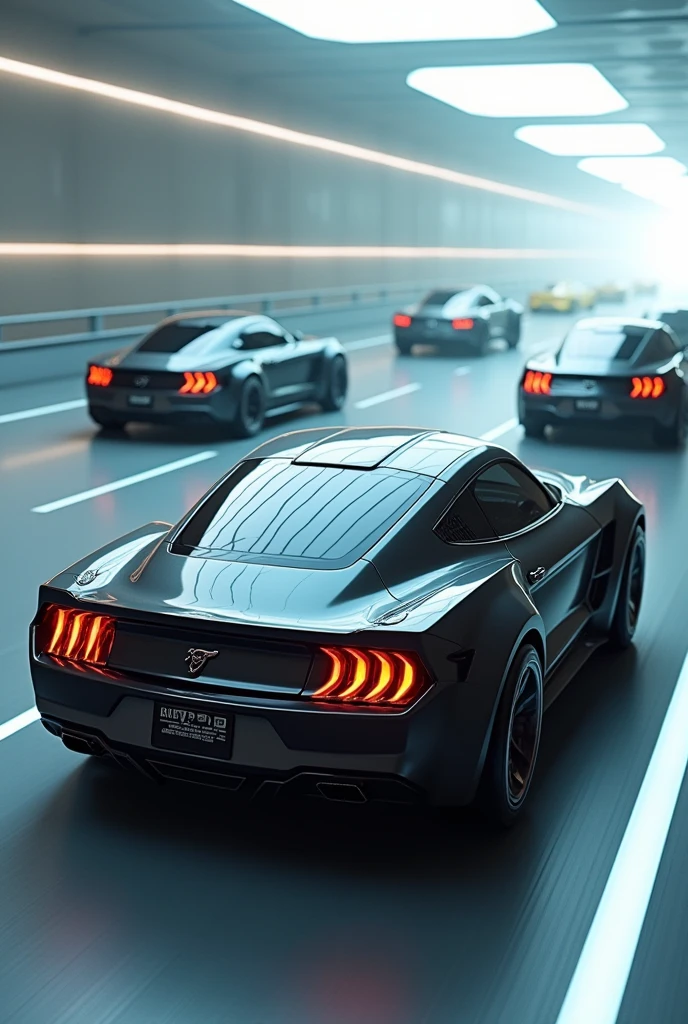 Small futuristic remote control cars similar to the Mustang