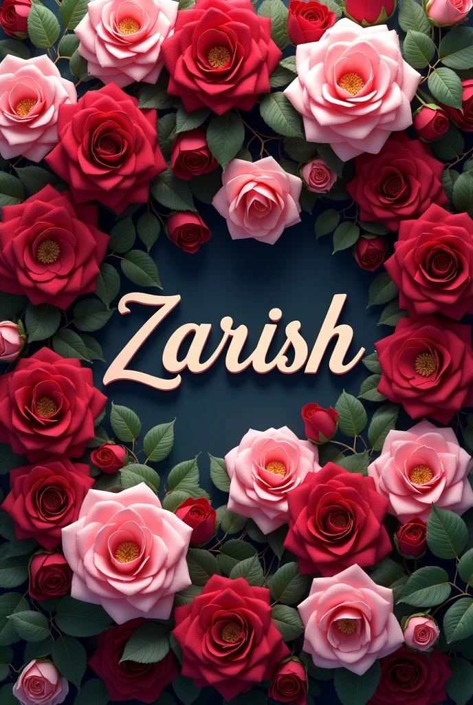 Zarish name display picture full of roses 