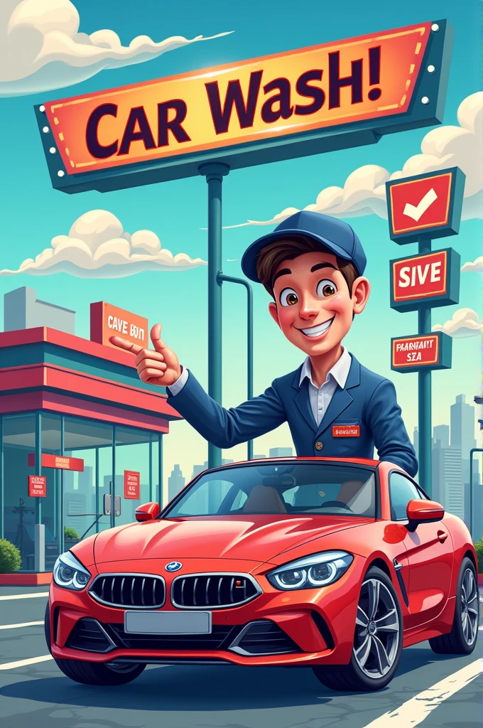 Design me a car wash and parking propaganda flyer