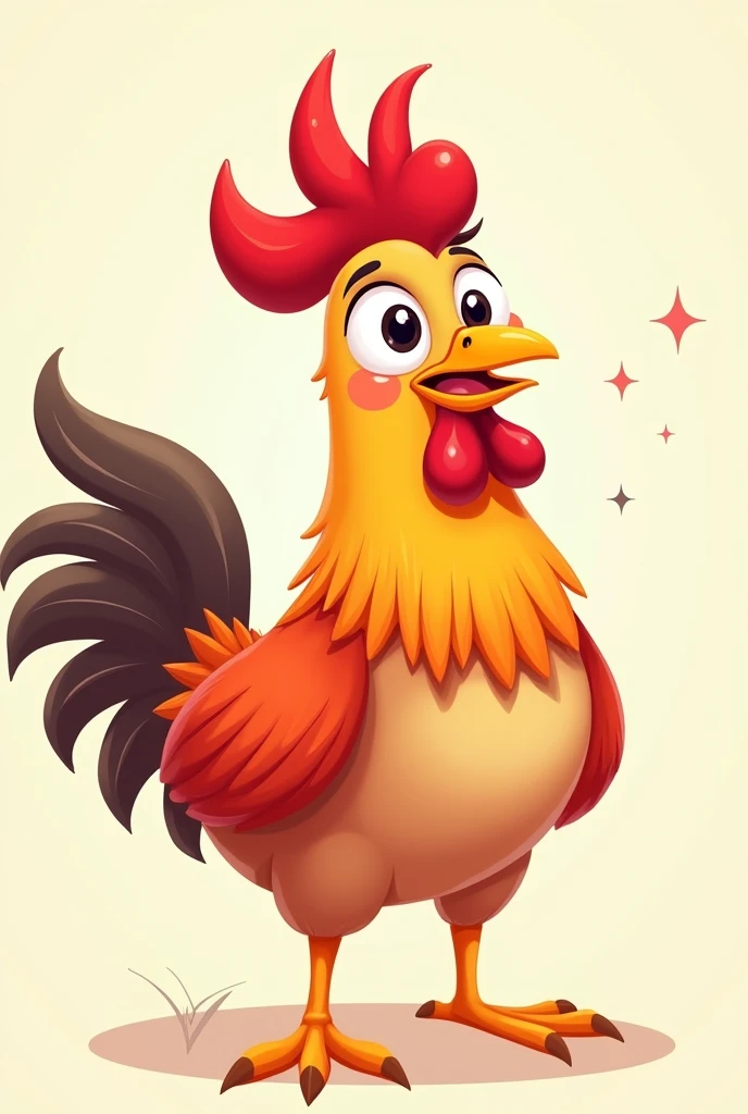 Animated image of a rooster winking