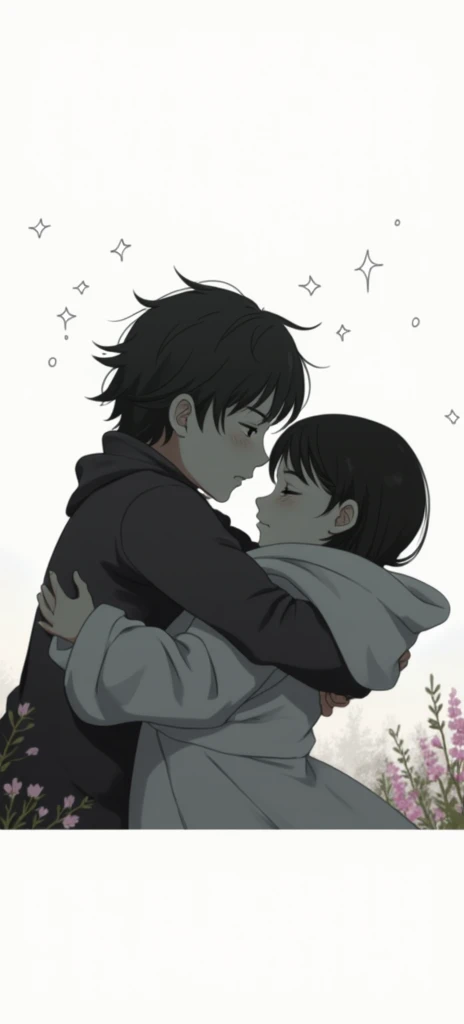 The two hugging and with the night scene.