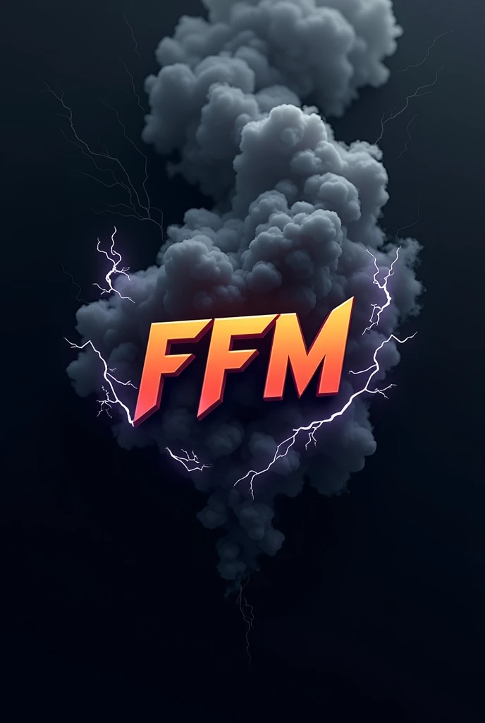 Make an e-sports logo, with smoke effect and black lightning effects around the logo, with the logo *ffm*