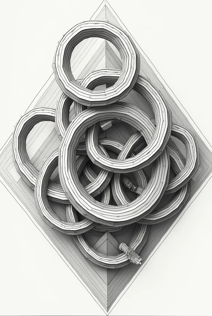 thick spirals connected in a diamond turned on its side.