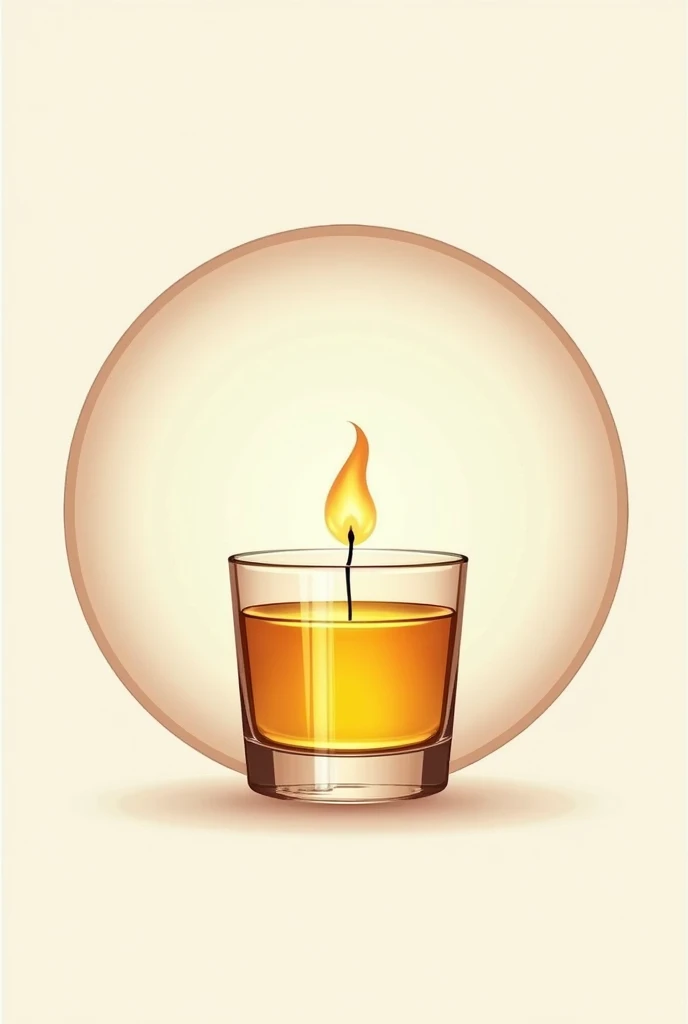 Create a logo with a liquid oil candle in a 77ml Gerber jar in a circle
