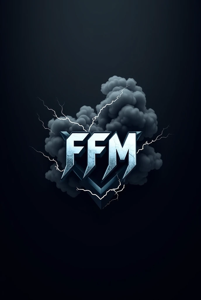 Make an e-sports logo, with smoke effect and black lightning effects around the logo, with the logo *ffm*