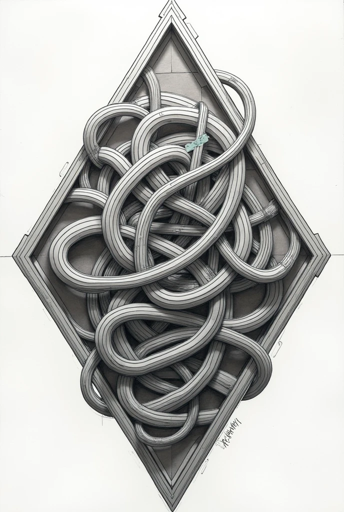 thick spirals connected in a diamond turned on its side.