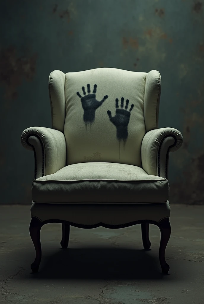 Only the armchair where he sat was empty., with the mark of his hands gripping tightly on the arms of the chair.