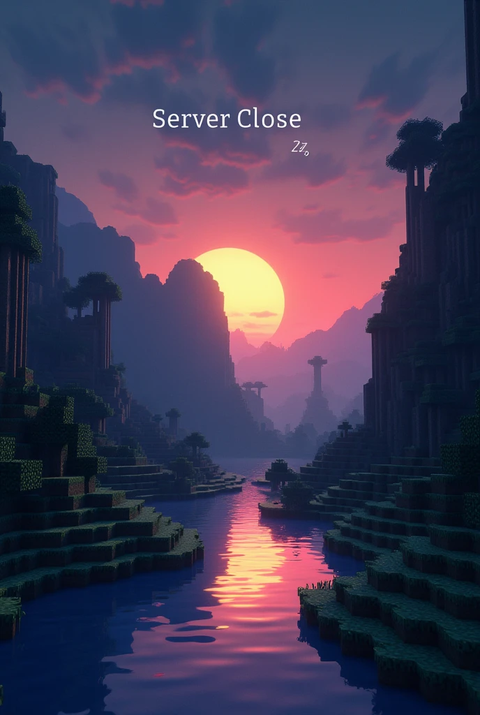 Create a text that says server close zzz referring to the Minecraft game but that says in text what I told you