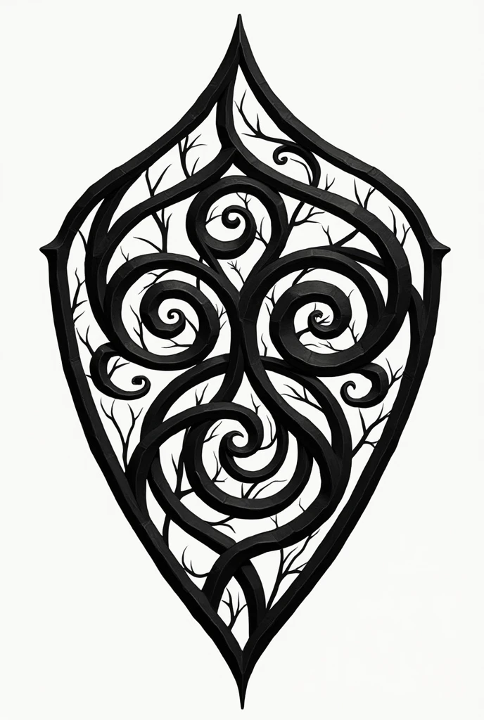 coat of arms of thick spirals connected in a rhombus turned on its side.