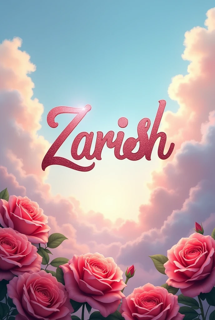 
Zarish name display picture of roses and sky