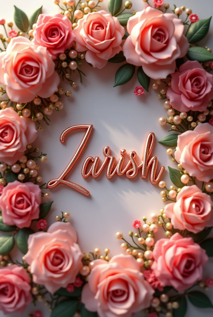 
Zarish name display picture of roses and flowers and pearls 