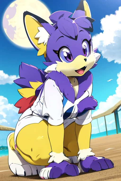 Furry female purple sparrow bird alola pokemon sun and moon fursuit mascot baseball style