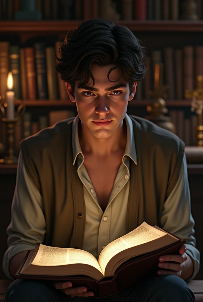 Young man reading the bible