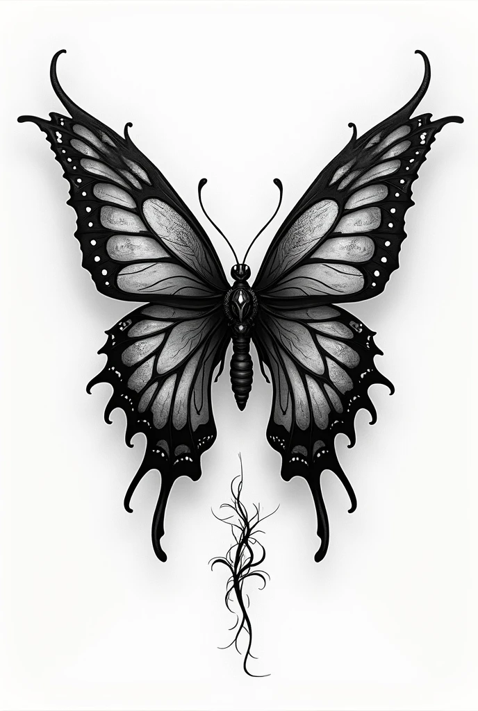 A black and white tattoo, a butterfly, who rules the sun? Who is sexy, pretty and original?
