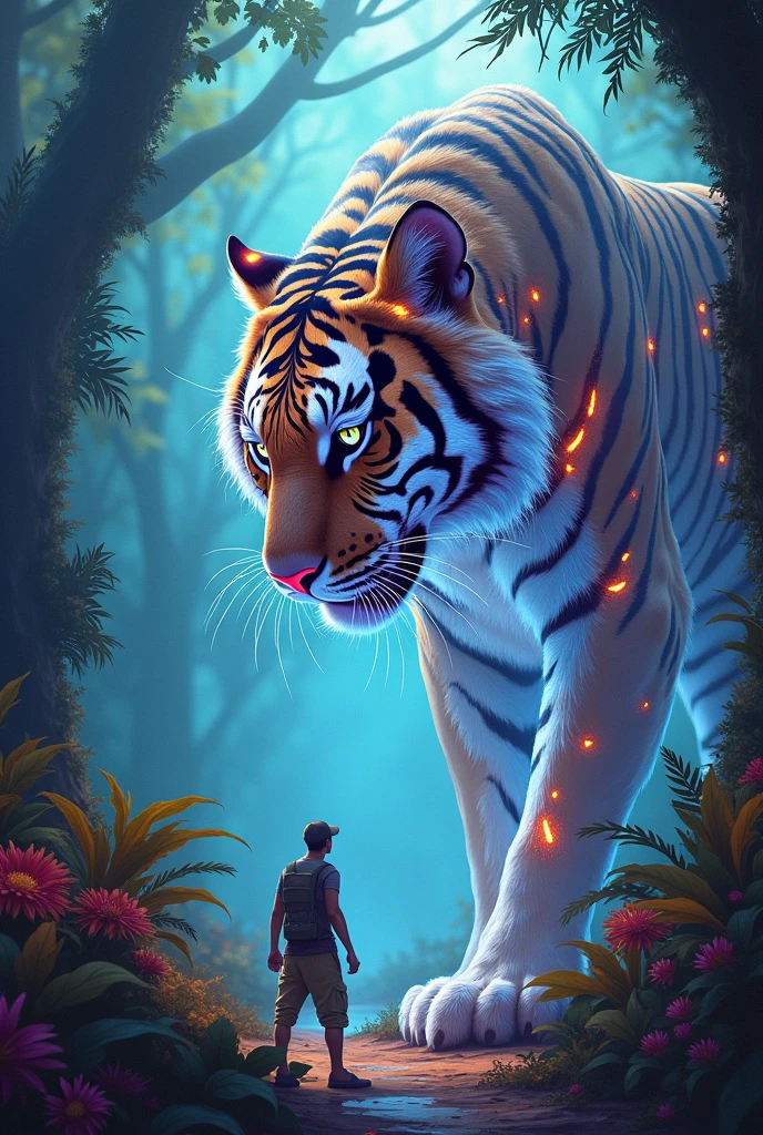 **Jungle Titan Confrontation:**
"Craft a surreal and abstract scene in an enchanted jungle featuring a dramatic confrontation between a lone explorer and a colossal, mythical tiger with luminescent, whimsical stripes. The tiger should be portrayed with fantastical, flowing patterns and an ethereal aura. Surround the scene with vibrant, exotic foliage and a mystical mist that creates a dreamy, otherworldly atmosphere. The artwork should emphasize imaginative details and bold, vivid colors to convey the grandeur of the jungle and the mythical presence of the tiger."
### **Instructions for SeaArt AI:**
1. **Model Selection:**
- **Enchanted Jungle Mix**: Choose models that blend abstract and surreal elements with jungle themes.
- **LoRA:** Focus on enhancing abstract patterns and whimsical textures for the tiger and foliage.
2. **Style and Lighting:**
- **Surreal Mysticism:** Emphasize abstract textures and dreamlike lighting effects.
- **Imaginative Lighting Effects:** Use ComfyUI to enhance glowing, fantastical elements with creative light play.
3. **Image Refinement:**
- Generate variations with an emphasis on abstract details and imaginative textures.
- Use the **Canvas** tool for artistic adjustments, focusing on enhancing whimsical features and mystical atmosphere.
- Apply **Swift AI tools** for creative sharpening and resolution enhancements.
4. **Color Palette:**
- Utilize vivid, surreal colors such as neon greens, purples, and blues for the jungle.
- Incorporate fantastical hues like iridescent oranges and blues for the tiger’s stripes.
5. **Post-Processing:**
- Apply **artistic filters** to enhance the abstract and imaginative qualities.
- Use **Advanced Repair** to refine artistic elements and consider bold color grading to unify the scene with a surreal, fantastical quality.
By incorporating these adjustments, you can guide SeaArt AI to produce artwork with a more original and artistic appearance, rather than resembli