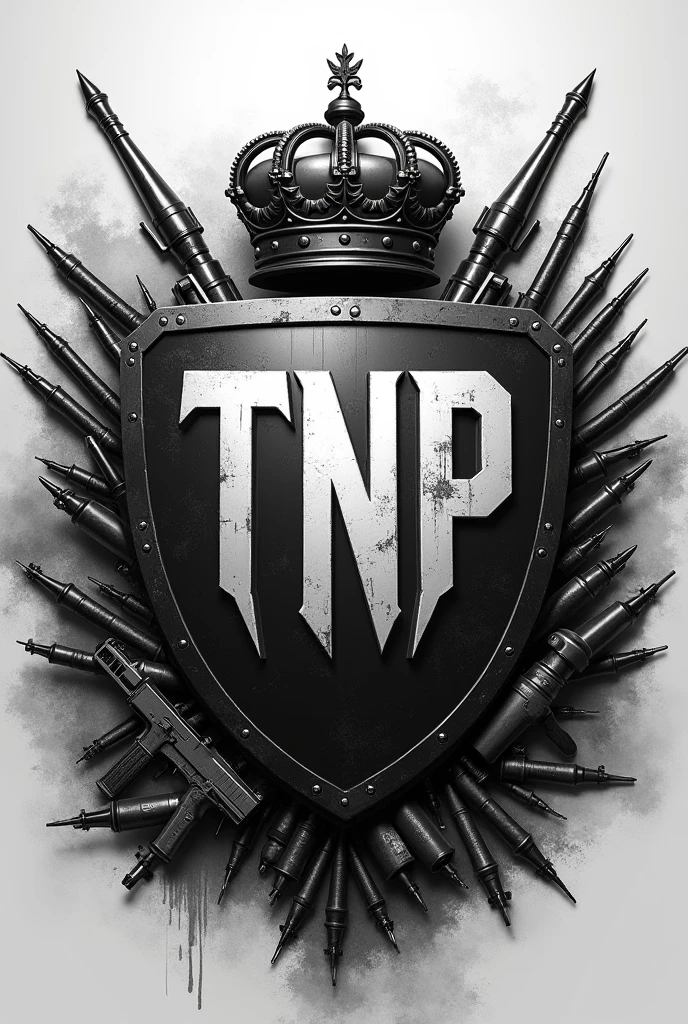 Escudo dIt is timIt is, It isscrito "tnp" It is "Warzone", com uma coroa dIt is armas, It isnvolvido com muniçõIt iss It is armas, na cor prIt isto It is branco