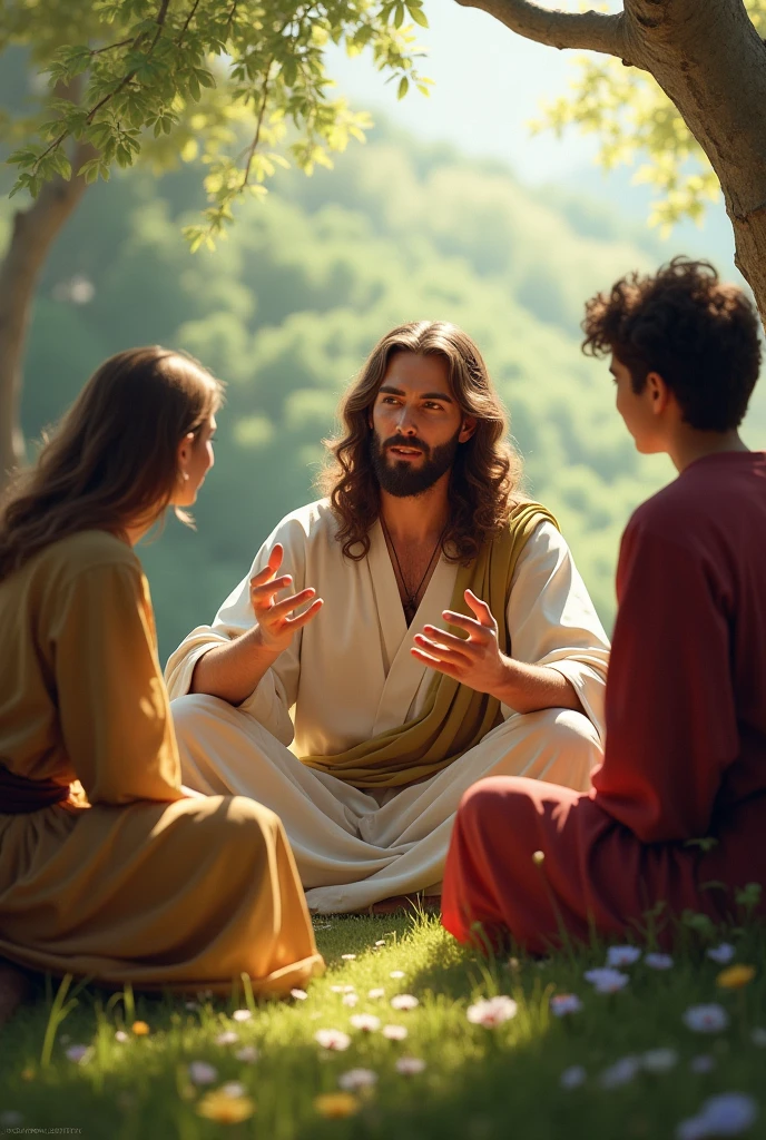Jesus talking to young people