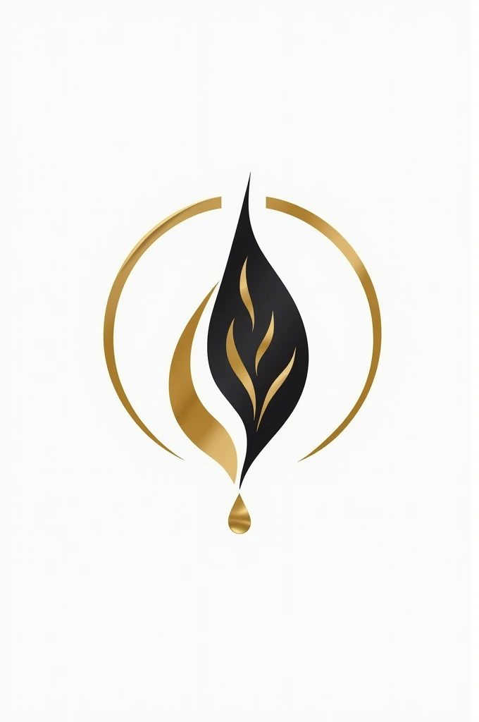 Create a modern and elegant logo for a hair treatment clinic, facial and body. The logo must include elements that represent care, Health and beauty. Use a black color palette, golden and white. Include subtle icons related to treatments, a drop of oil or a symbol of renewal. Design should convey confidence, professionalism and well-being."