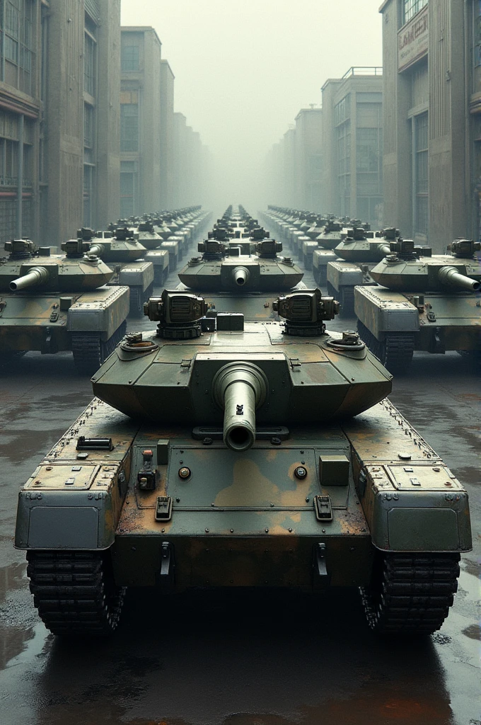20 military tanks in the barking 