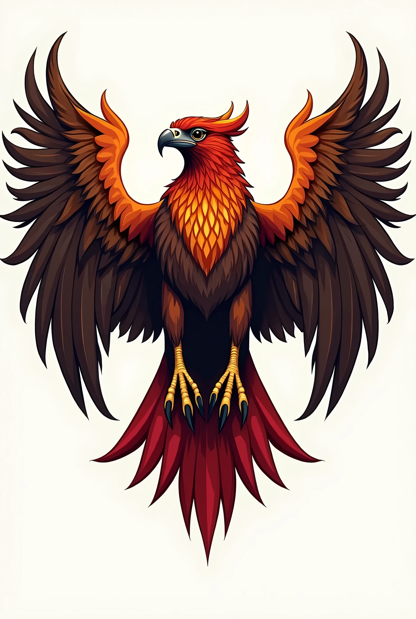 Harpy bird, Brazilian royal hawk with open wings, emblem, Team logo, print, detailed do not forget the animal&#39;s characteristics, ferocity