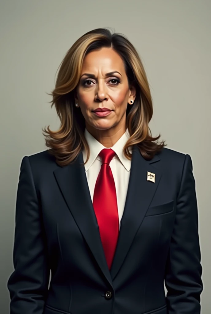 kamala harris has donald trump's hairstyle and suit
