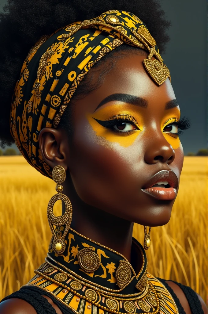 A diva african culture theme in cadmium yellow and black color in Savannah