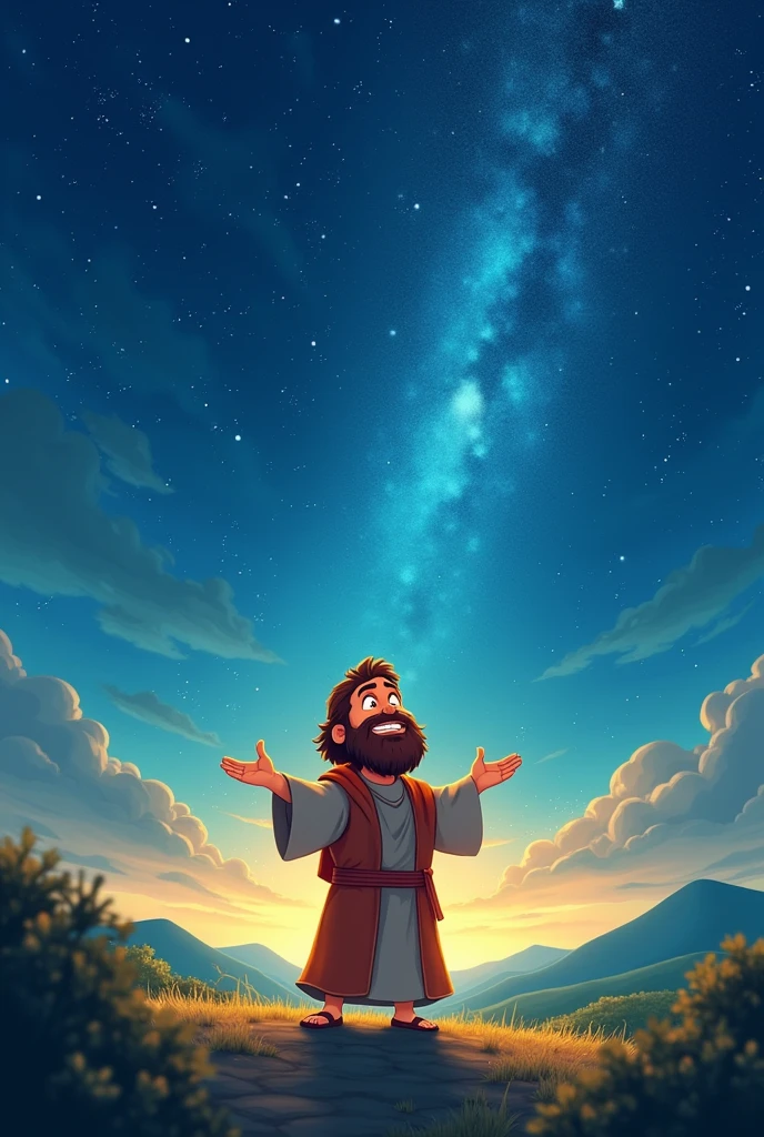Bible story ABRAHAM IN CARTOON seeing the stars FOR CHILDREN 