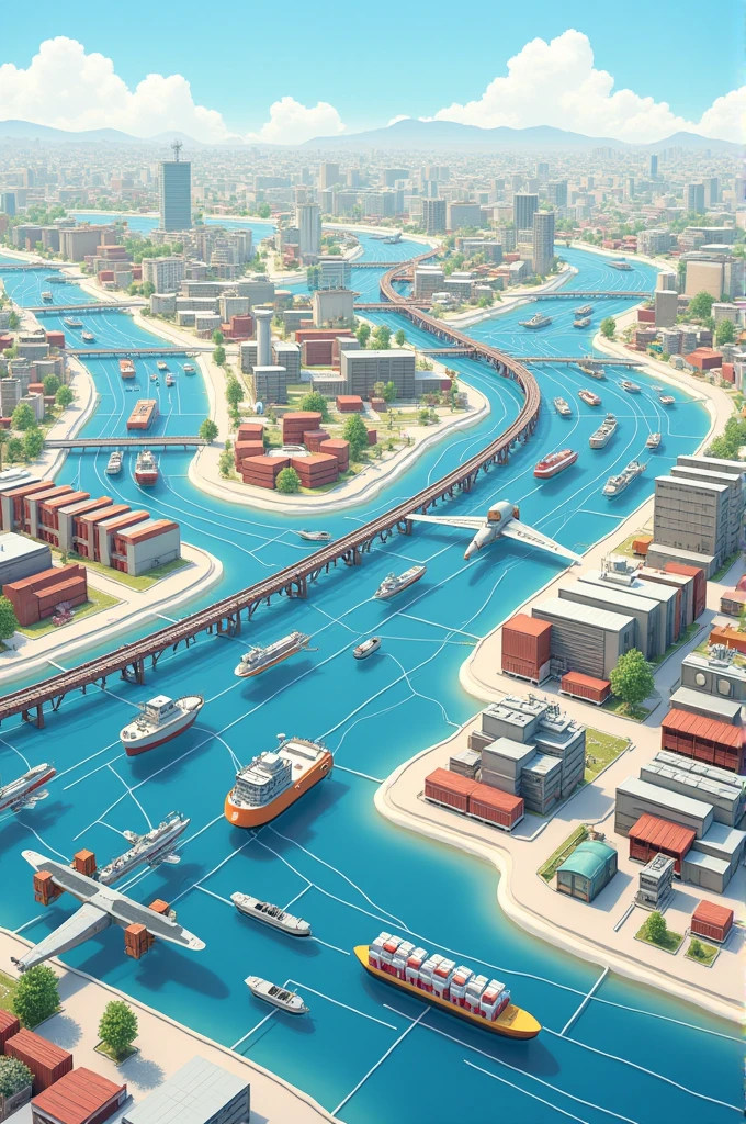 Create a picture of a supply chain